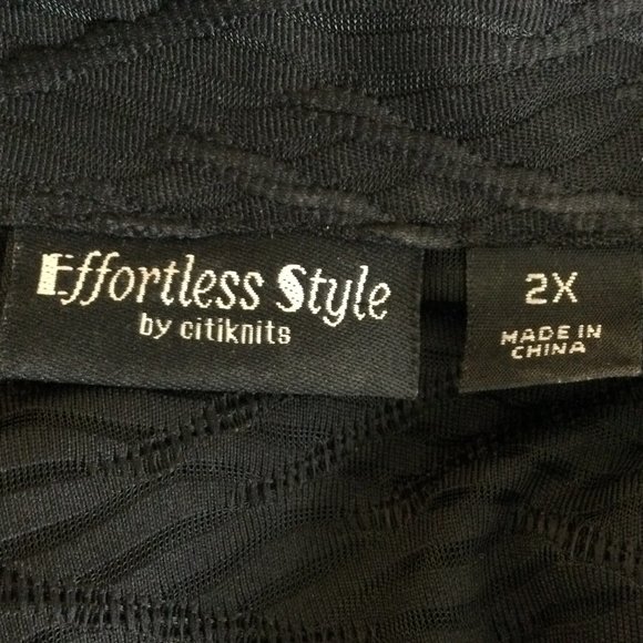 Effortless Style by Citiknits Black Jacket, 2X - Picture 5 of 7